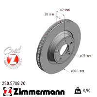 250570820 Zimmermann Coat Z Передний тормозной диск 320x30