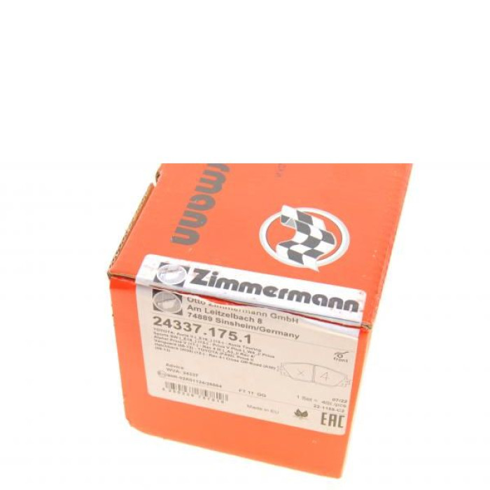 24337.175.1 Передние тормозные колодки Otto Zimmermann 24337.175.1 Передние тормозные колодки Otto Zimmermann