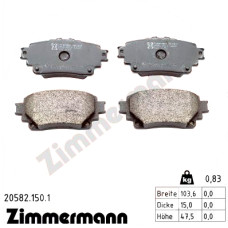205821501 Zimmermann Задние тормозные колодки 