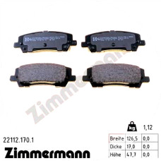 221121701 Zimmermann Задние тормозные колодки 