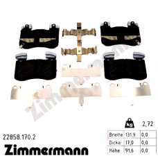 228581702 Zimmermann Передние тормозные колодки 
