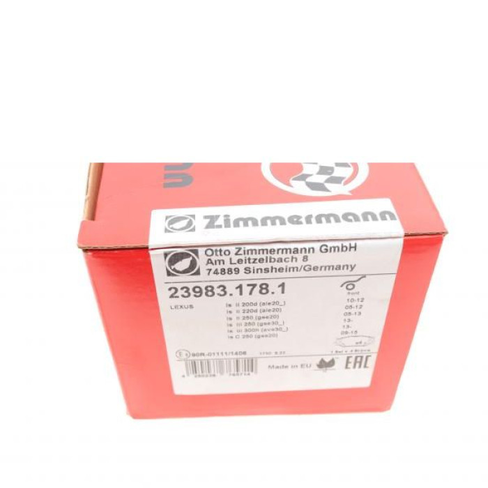 23983.178.1 Передние тормозные колодки Otto Zimmermann 23983.178.1 Передние тормозные колодки Otto Zimmermann