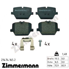214741652 Zimmermann Задние тормозные колодки 