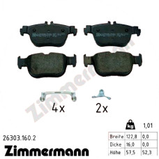 263031602 Zimmermann Задние тормозные колодки 