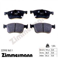 229101601 Zimmermann Передние тормозные колодки 