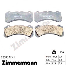225851751 Zimmermann Передние тормозные колодки 