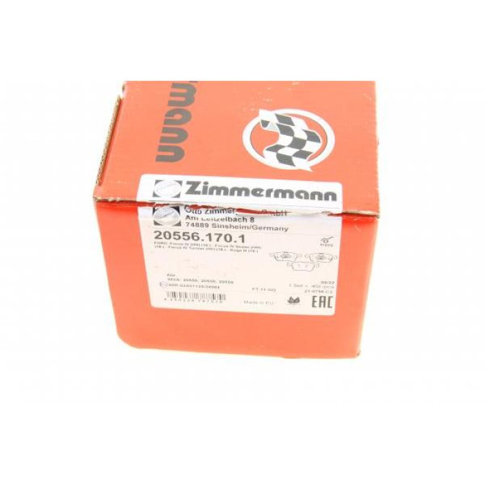 205561701 Zimmermann Передние тормозные колодки (для системы Ate) 205561701 Zimmermann Передние тормозные колодки (для системы Ate)