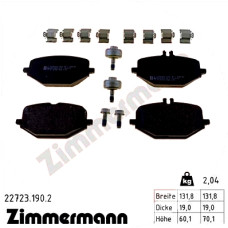 227231902 Zimmermann Задние тормозные колодки 