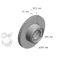 230627120 Zimmermann Coat Z Задний тормозной диск 294x24