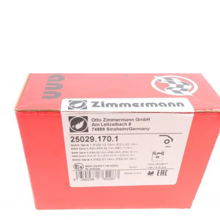 25029.170.1 Задние тормозные колодки Otto Zimmermann 25029.170.1 Задние тормозные колодки Otto Zimmermann