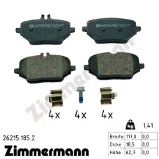 262151852 Zimmermann Задние тормозные колодки 