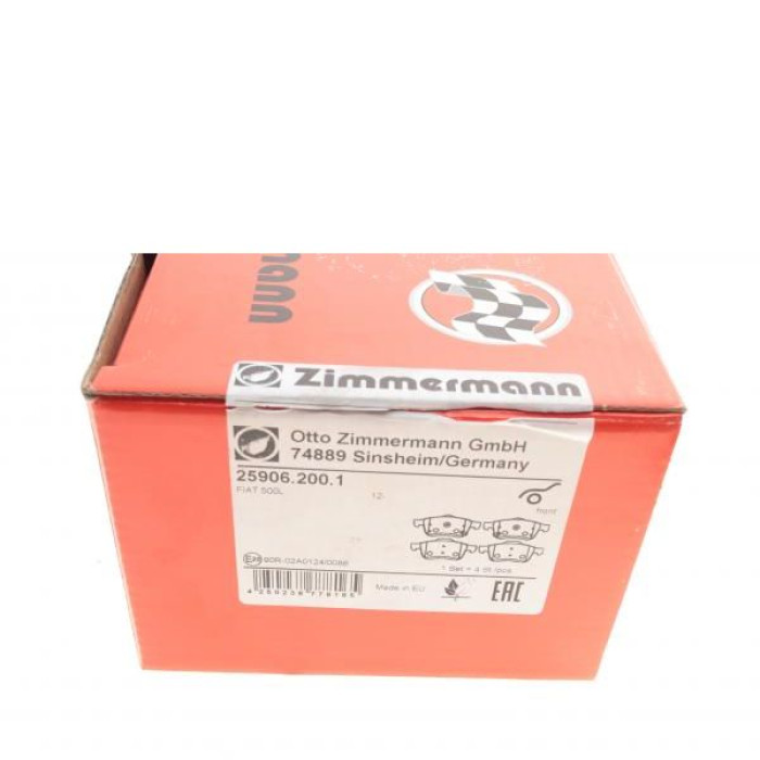 25906.200.1 Передние тормозные колодки Otto Zimmermann 25906.200.1 Передние тормозные колодки Otto Zimmermann