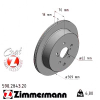 590284320 Zimmermann Coat Z Задний тормозной диск 309x18