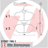 Передние тормозные колодки 215571901 Otto Zimmermann