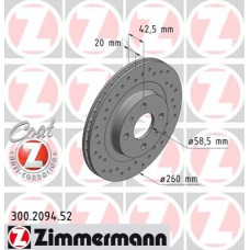 Спортивный передний тормозной диск с перфорацией 260x20 300209452 Otto Zimmermann Sport Z