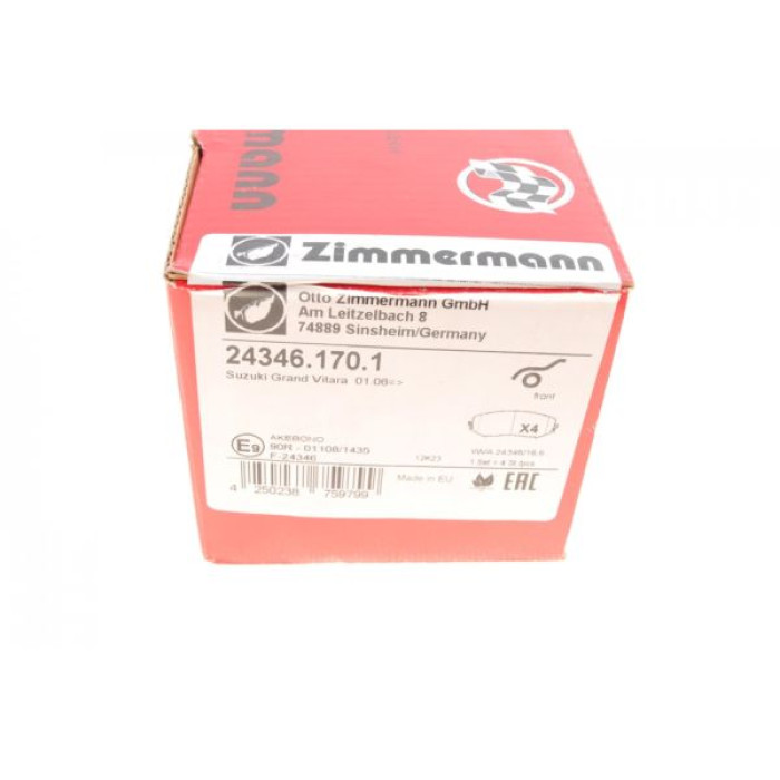 24346.170.1 Передние тормозные колодки Otto Zimmermann 24346.170.1 Передние тормозные колодки Otto Zimmermann