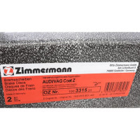 100.3315.20 Zimmermann Задний тормозной диск 282x12 на VW PASSAT (3G2, CB2) с двигателем 1.4 TSI