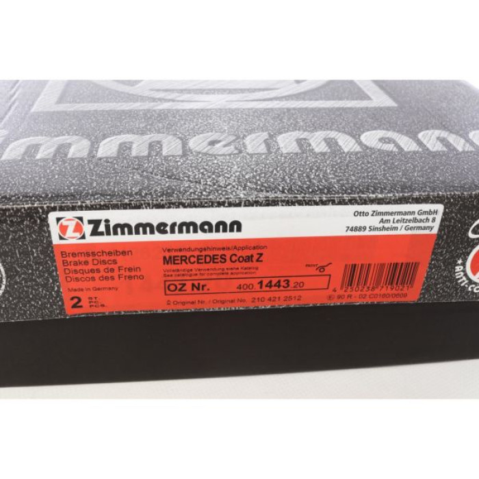 400.1443.20 Передний тормозной диск 300x28 Otto Zimmermann CoatZ 400.1443.20 Передний тормозной диск 300x28 Otto Zimmermann CoatZ