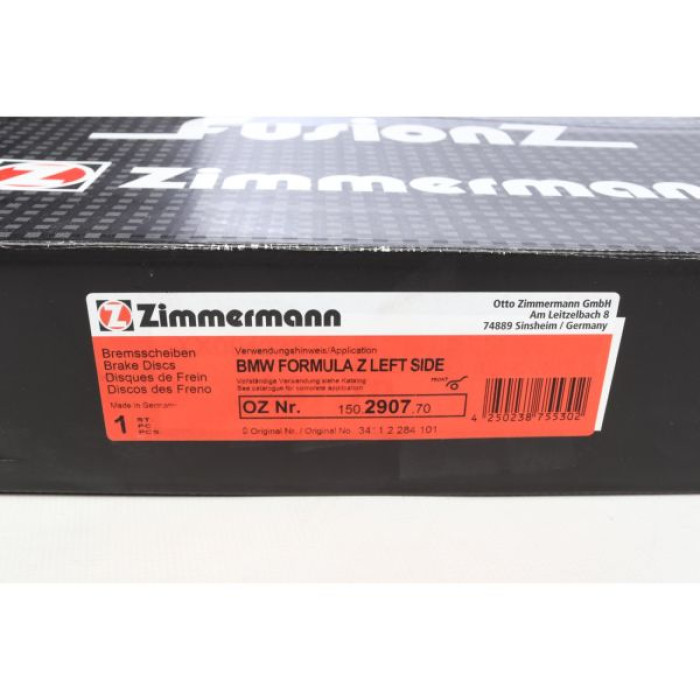 150.2907.70 Передний левый тормозной диск 400x36 Otto Zimmermann Formula Z 150.2907.70 Передний левый тормозной диск 400x36 Otto Zimmermann Formula Z