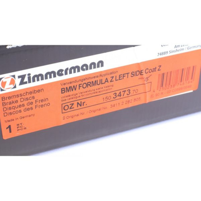 150.3473.70 Передній лівий гальмівний диск 374x36 Otto Zimmermann Formula Z 150.3473.70 Передній лівий гальмівний диск 374x36 Otto Zimmermann Formula Z