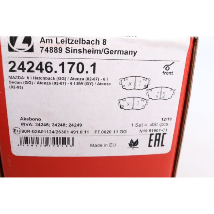 24246.170.1 Передние тормозные колодки Otto Zimmermann 24246.170.1 Передние тормозные колодки Otto Zimmermann