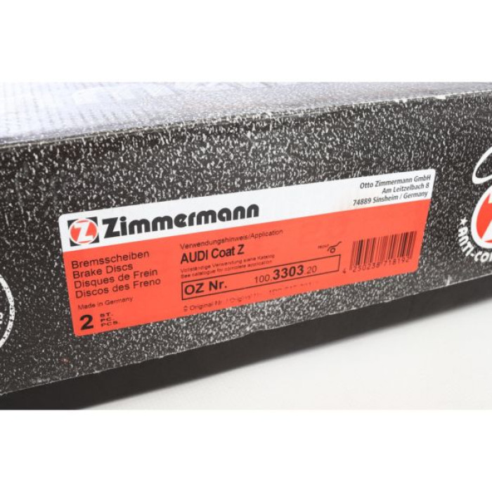 100.3303.20 Передний тормозной диск 323x30 Otto Zimmermann CoatZ 100.3303.20 Передний тормозной диск 323x30 Otto Zimmermann CoatZ
