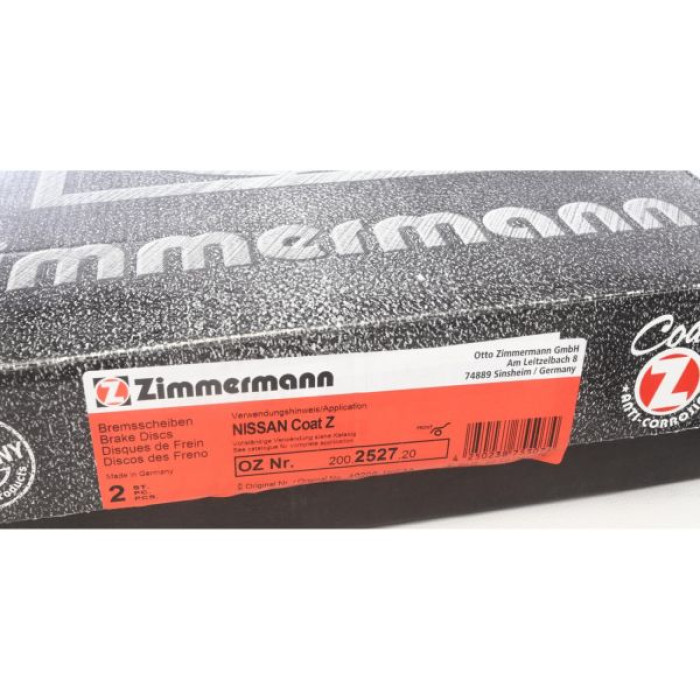 200.2527.20 Передний тормозной диск 296x26 Otto Zimmermann CoatZ 200.2527.20 Передний тормозной диск 296x26 Otto Zimmermann CoatZ