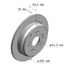 280.3182.20 Zimmermann Задний тормозной диск 302x10 на HONDA CR-V IV (RM_) с двигателем 1.6 i-DTEC 4WD