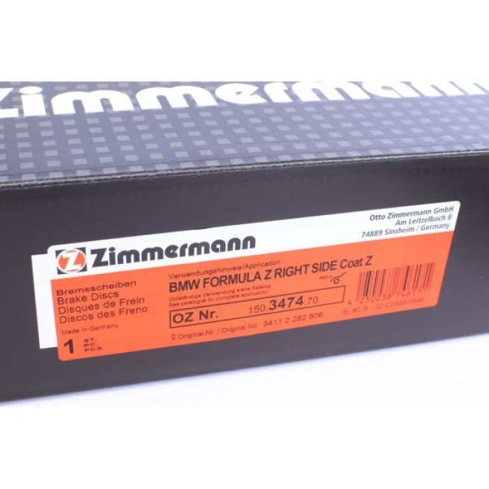 150.3474.70 Передній правий гальмівний диск 374x36 Otto Zimmermann Formula Z 150.3474.70 Передній правий гальмівний диск 374x36 Otto Zimmermann Formula Z