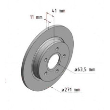250.1366.20 Zimmermann Задній гальмівний диск 271x11 на FORD FOCUS III з двигуном 1.6 LPG