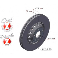 100.3392.75 Zimmermann Formula Z Передній гальмівний диск 375x36 на AUDI A6 Allroad (4AH, C8) з двигуном 55 TDI Mild Hybrid quattro 253 кВт (344 к.с.)