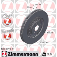 100.3399.75 Zimmermann Formula Z Передний правый тормозной диск 400x38 на AUDI Q7 (4MB, 4MG) с двигателем 3.0 TFSI quattro