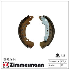 10990.161.4 Zimmermann Комплект тормозных колодок для стояночного тормоза на TOYOTA YARIS CROSS (MXP_) с двигателем 1.5 Hybrid (MXPJ10)