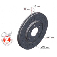 200.2539.52 Zimmermann Sport Z Спортивный передний тормозной диск с перфорацией 350x30 на INFINITI QX80 с двигателем 5.6 AWD 298 кВт (405 л.с.)