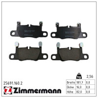 25691.160.2 Zimmermann Задние тормозные колодки на PORSCHE 911 КАБРИОЛЕТ (992) с двигателем 3.0 Carrera (992310)