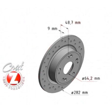 280.3193.52 Zimmermann Sport Z Спортивный задний тормозной диск с перфорацией 282x9 на HONDA GAC VEZEL (RU_) с двигателем 1.8
