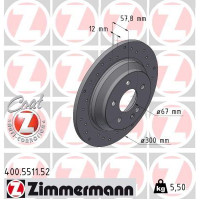 400.5511.52 Zimmermann Sport Z Спортивный задний тормозной диск с перфорацией 300x12 на MERCEDES-BENZ FJDA VITO (W448) с двигателем 2.0 (448.705)