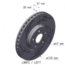 400.5552.54 Zimmermann Black Z Спортивный передний левый тормозной диск с насечками 330x30 на MERCEDES-BENZ A-CLASS (W177) с двигателем A 200 (177.087) 110 кВт (150 л.с.)