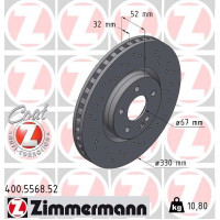 400.5568.52 Zimmermann Sport Z Спортивный передний тормозной диск с перфорацией 330x32 на MERCEDES-BENZ V-CLASS (W447) с двигателем V 200 CDI / d 4-matic (447.811, 447.813, 447.815)