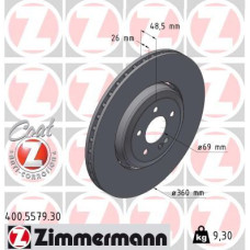 400.5579.30 Zimmermann Formula S Задний тормозной диск 360x26 на MERCEDES-BENZ GLC (X253) с двигателем F-CELL (253.992, 253.993)