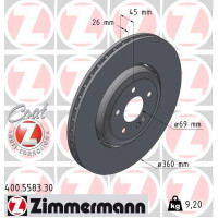 400.5583.30 Zimmermann Formula S Задний тормозной диск 360x26 на MERCEDES-BENZ E-CLASS T-Model (S214) с двигателем E 300 e (214.254)