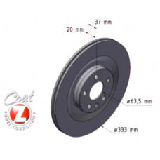 405.4105.20 Zimmermann Задній гальмівний диск 333x20 на SMART #1 з двигуном EV