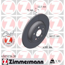 450.5234.30 Zimmermann Formula S Задний тормозной диск 300x10 на LAND ROVER DISCOVERY SPORT (L550) с двигателем 1.5 P300e Hybrid 4x4 227 кВт (309 л.с.)