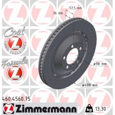 460.4560.75 Zimmermann Formula Z Передній правий гальмівний диск 408x36 на PORSCHE 911 (992) з двигуном GT3 RS (992850)
