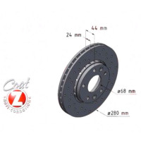470.5412.52 Zimmermann Sport Z Спортивный передний тормозной диск с перфорацией 280x24 на RENAULT ARKANA I (LCM_, LDN_) с двигателем 1.6 (LCM1)