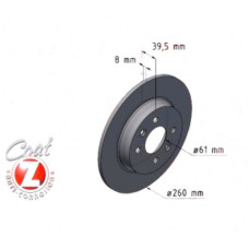 470.5416.20 Zimmermann Задний тормозной диск 260x8 на RENAULT CLIO V (B7_) с двигателем 1.6 E-TECH 140 (B7MU)