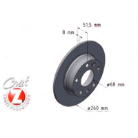 470.5417.20 Zimmermann Задний тормозной диск 260x8 на NISSAN JUKE (F16_) с двигателем DIG-T 117
