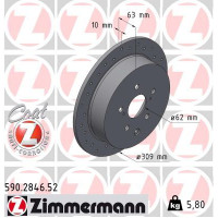 590.2846.52 Zimmermann Sport Z Спортивный задний тормозной диск с перфорацией 309x10 на TOYOTA SIENNA (_L3_) с двигателем 3.5 (GSL30_) 198 кВт (269 л.с.)