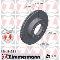 590.2847.52 Zimmermann Sport Z Спортивный передний тормозной диск с перфорацией 319x28 на TOYOTA FJ CRUISER (GSJ1_) с двигателем 4.0 4WD (GSJ15_, GSJ15R)