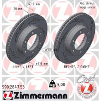 590.2847.53 Zimmermann Black Z Спортивный передний тормозной диск с насечками 319x28 на TOYOTA 4 RUNNER IV (_N21_) с двигателем 4.0 (GRN210)